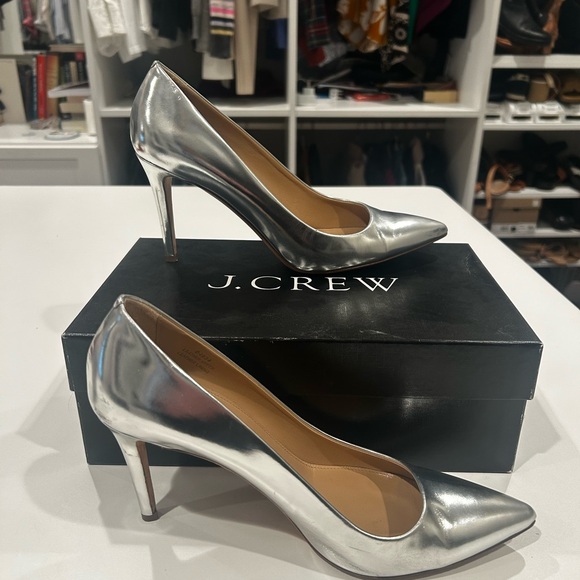 J. Crew Shoes - J. Crew Women's Silver Heels Metallic Size 8.5